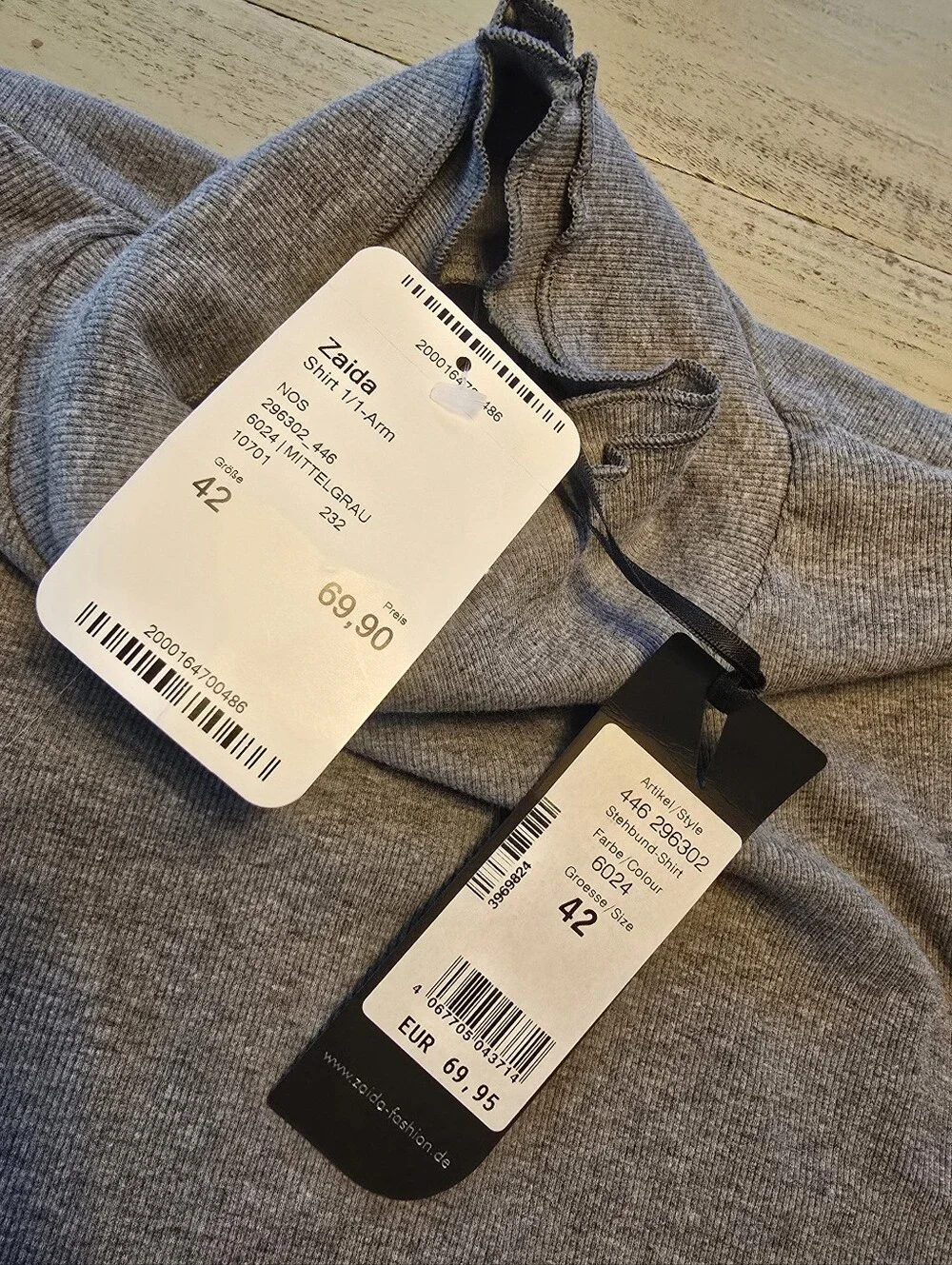 NWT Zaida Think Positive,Germany Womens EU42 US 10/12,M/L Gray Turt neck Sweater